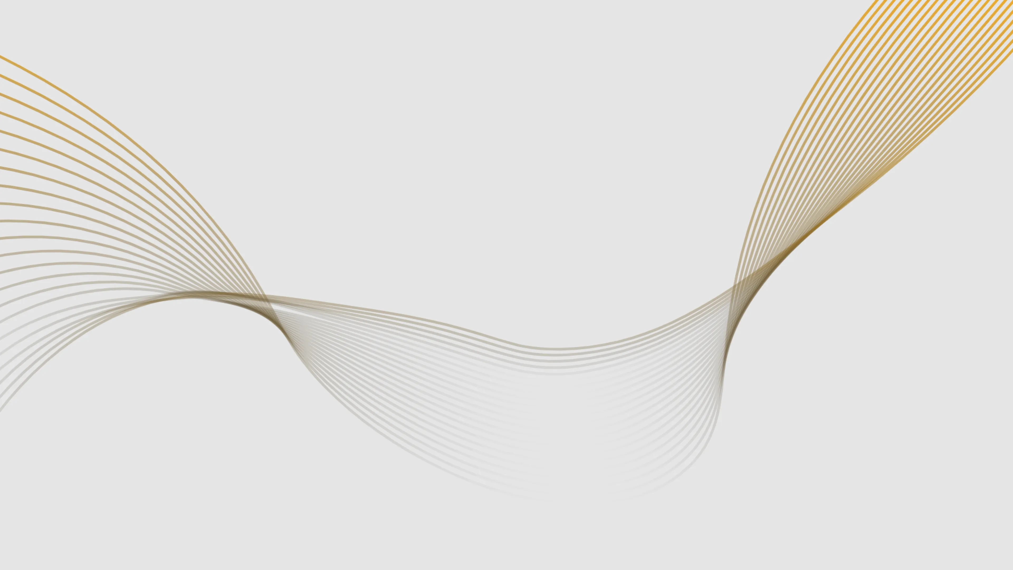 Abstract graphic of thin, flowing golden lines on a pale gray background, suggesting movement and energy.